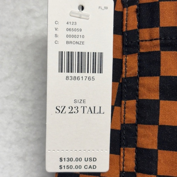 NWT Anthropologie Maeve The Colette Cropped Wide-Leg Pants Checker Print 23 Tall - Picture 9 of 11